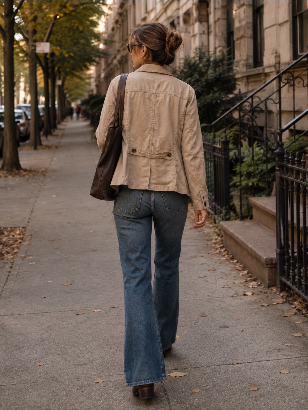 Liz Claiborne Tan Corduroy Double Breasted Utility Jacket Large Fall Cotton - Picture 9 of 9